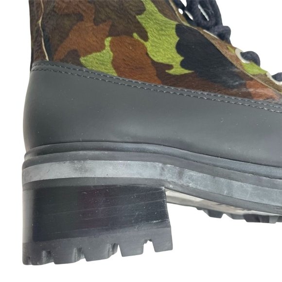 NIB SHUTZ JUNGLE ARMY MAFADA CALF HAIR LEATHER COMBAT BOOTS/BOOTIES SZ: 7.5 / 8 - Picture 10 of 14